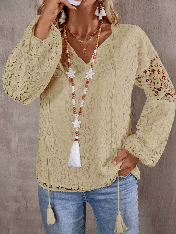 Women Floral Self Design V-Neck Top