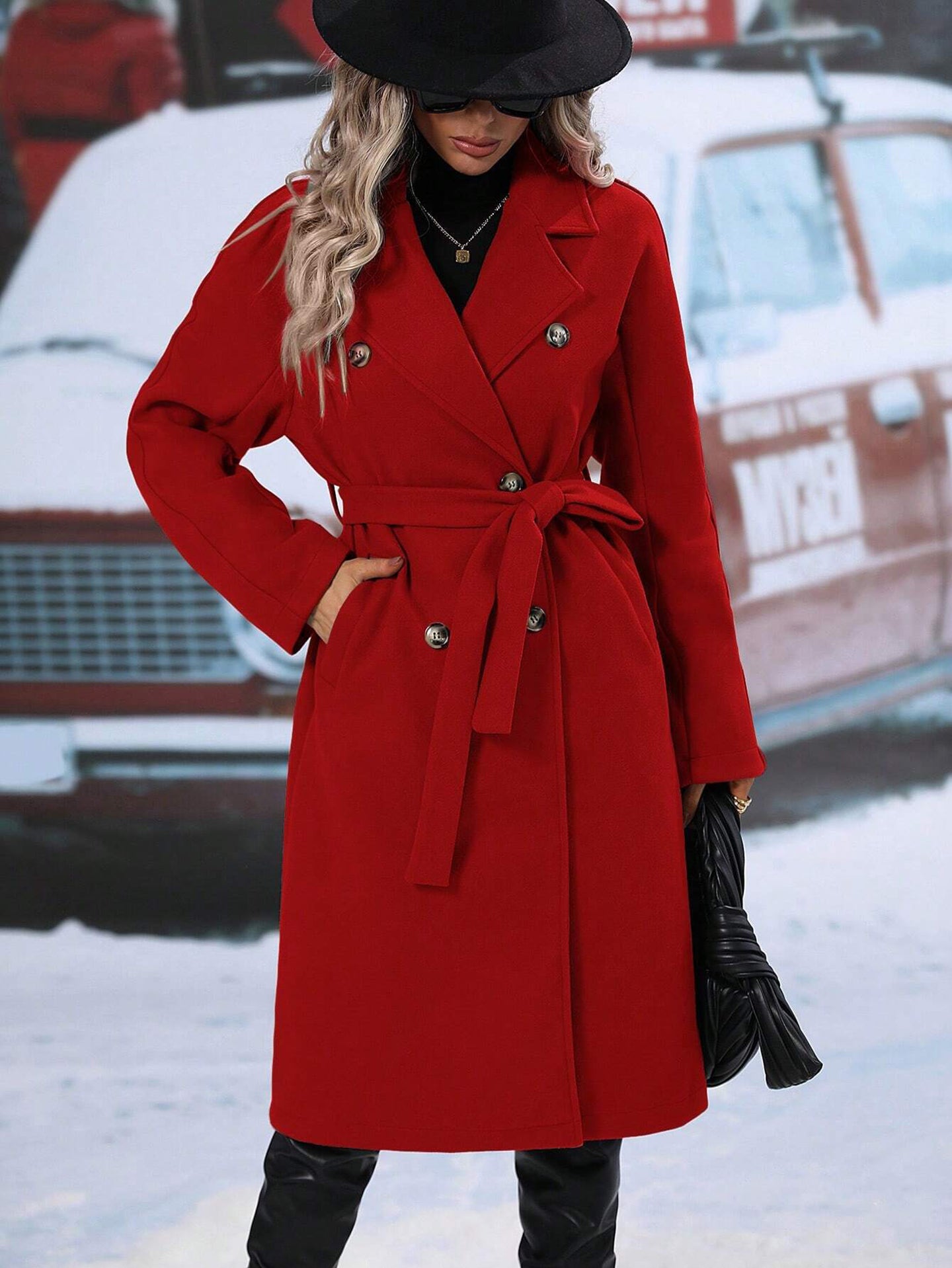 Women Double-Breasted Trench Coat