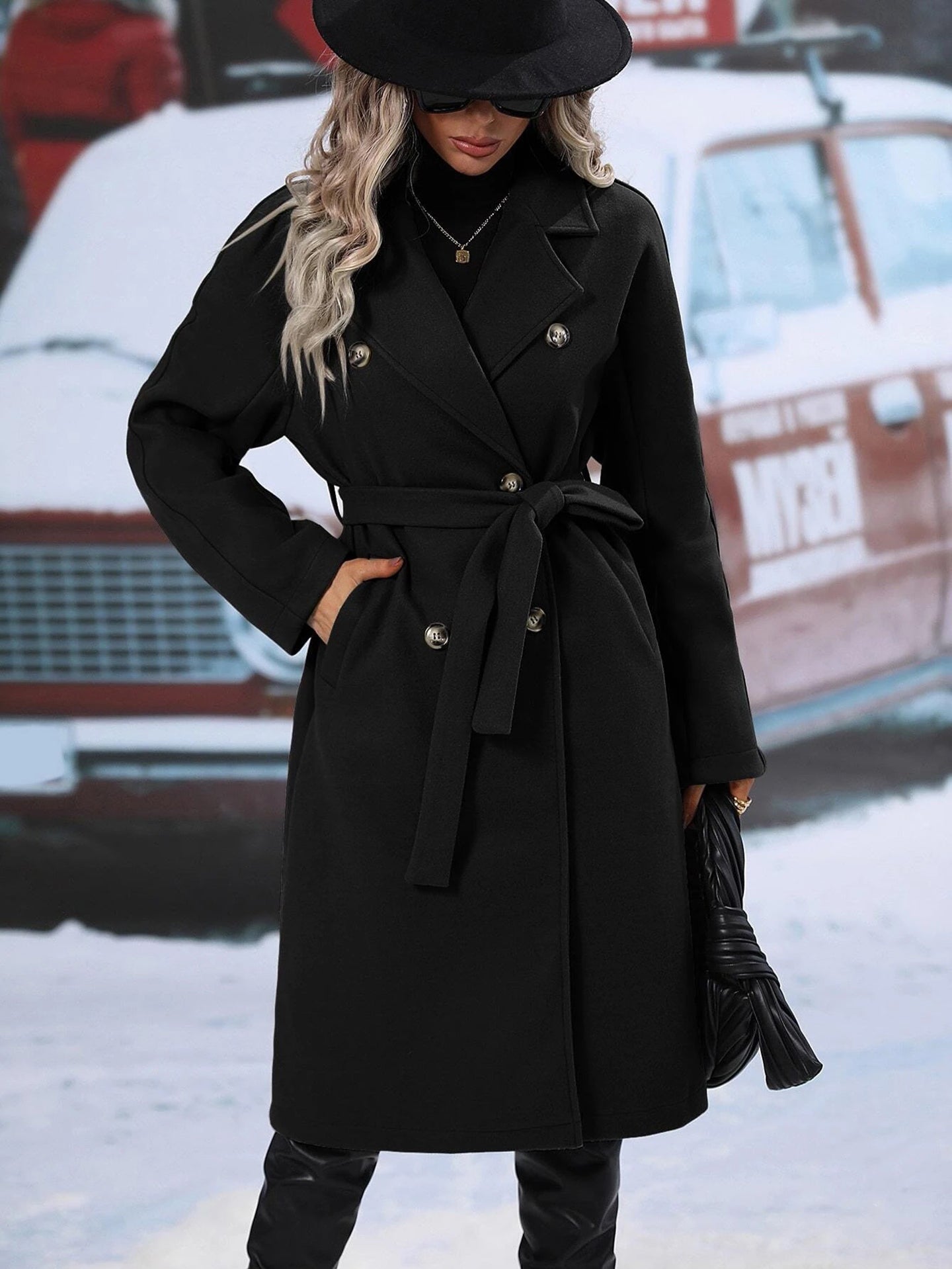 Women Double-Breasted Trench Coat