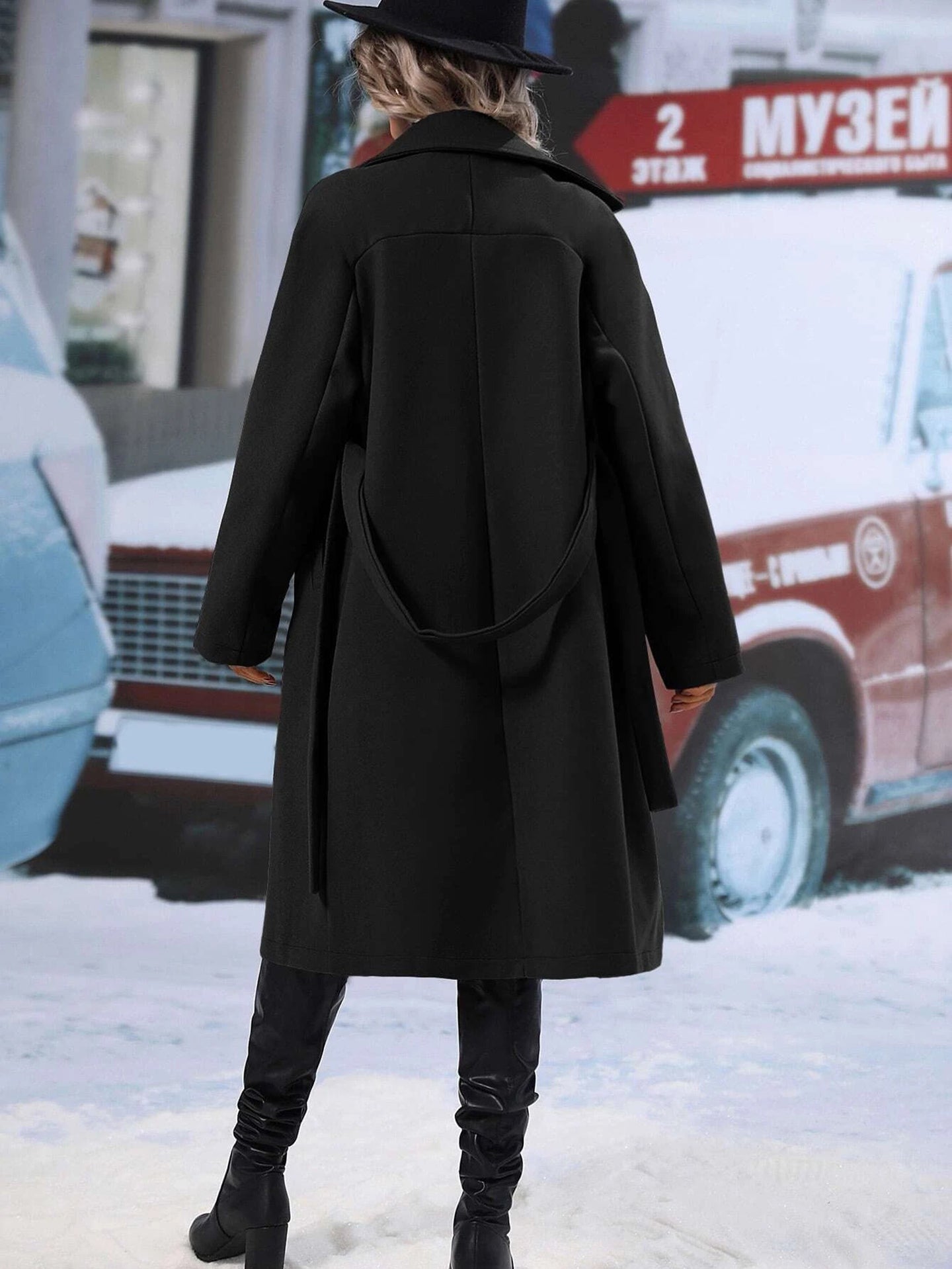 Women Double-Breasted Trench Coat