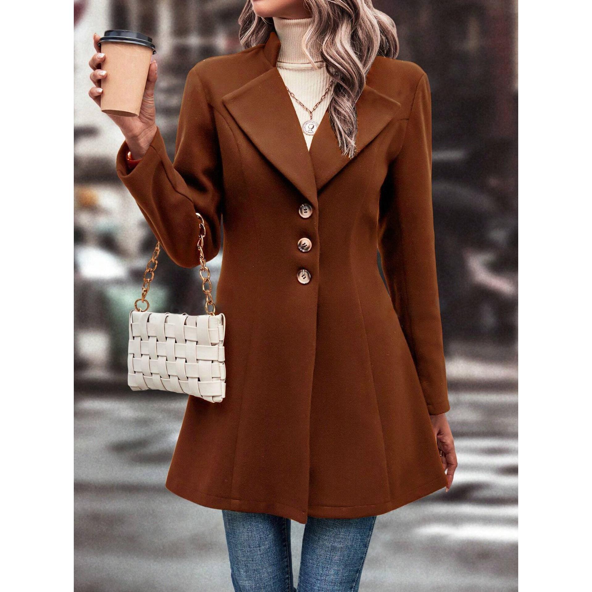 Solid Longline Single-Breasted Overcoat