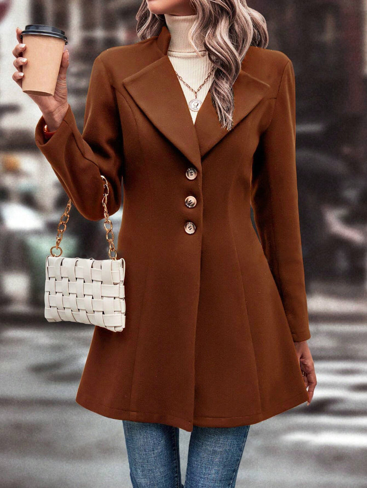 Solid Longline Single-Breasted Overcoat