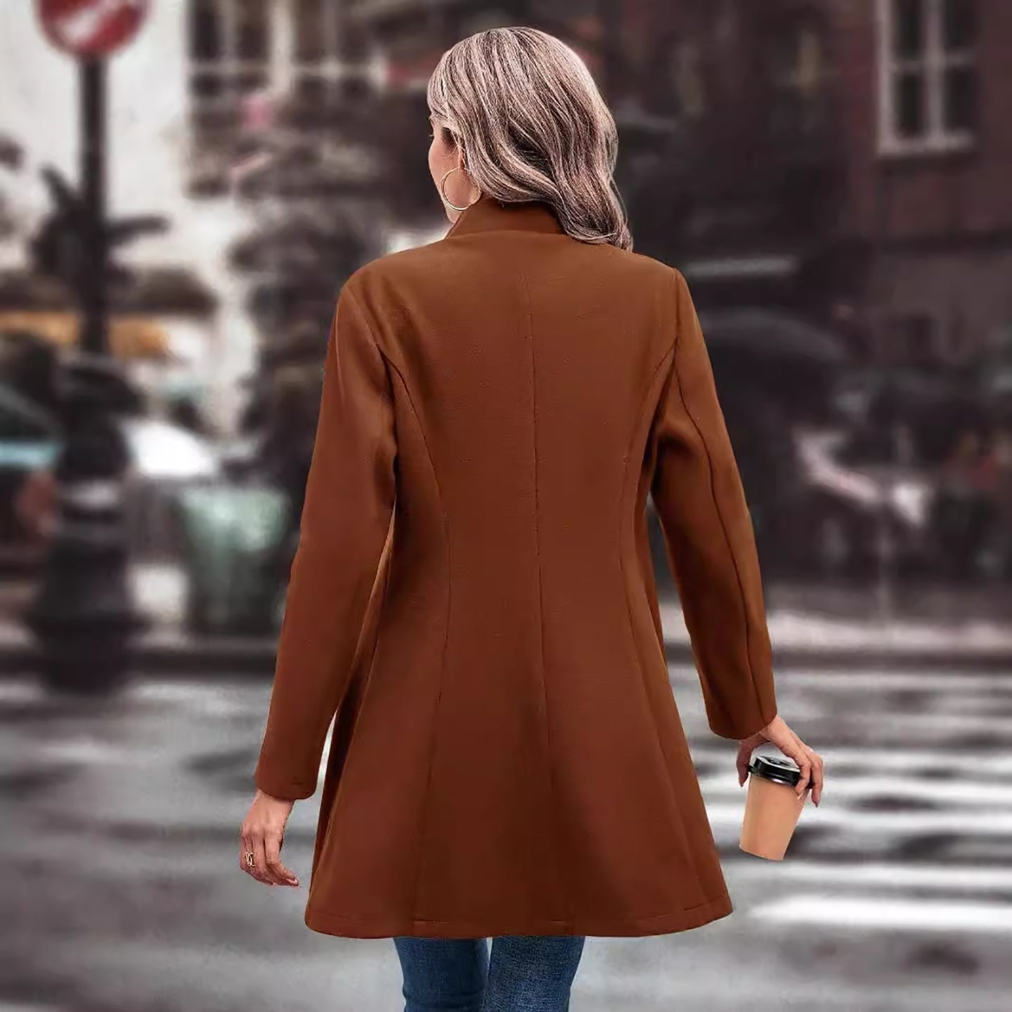 Solid Longline Single-Breasted Overcoat