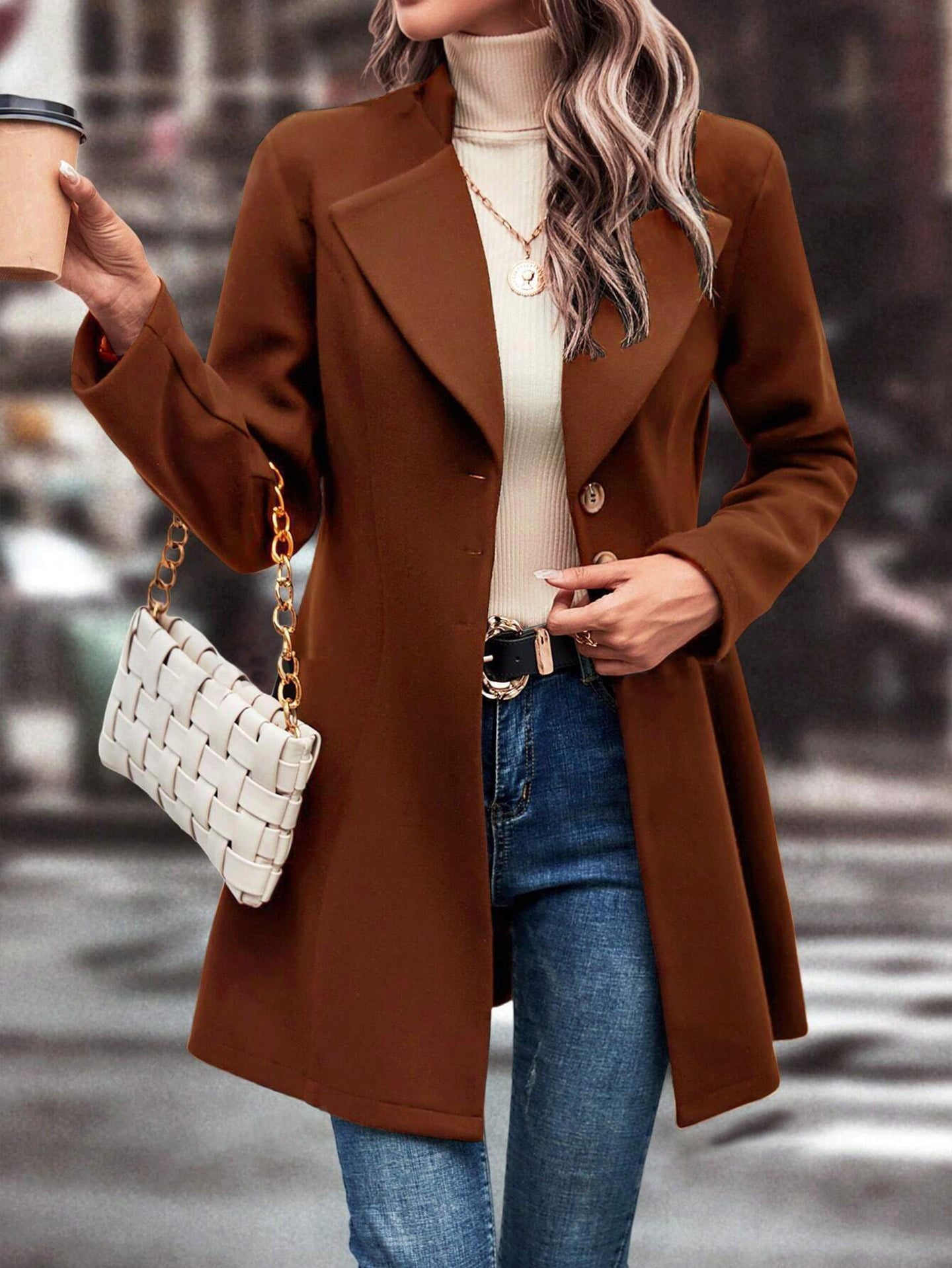 Solid Longline Single-Breasted Overcoat