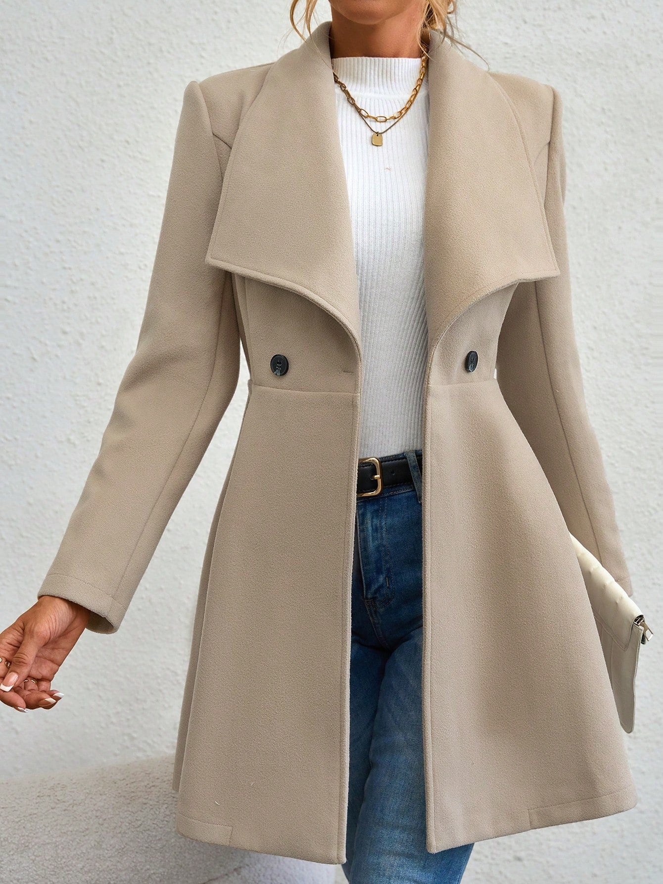 Shawl Collar Single-Breasted Overcoat