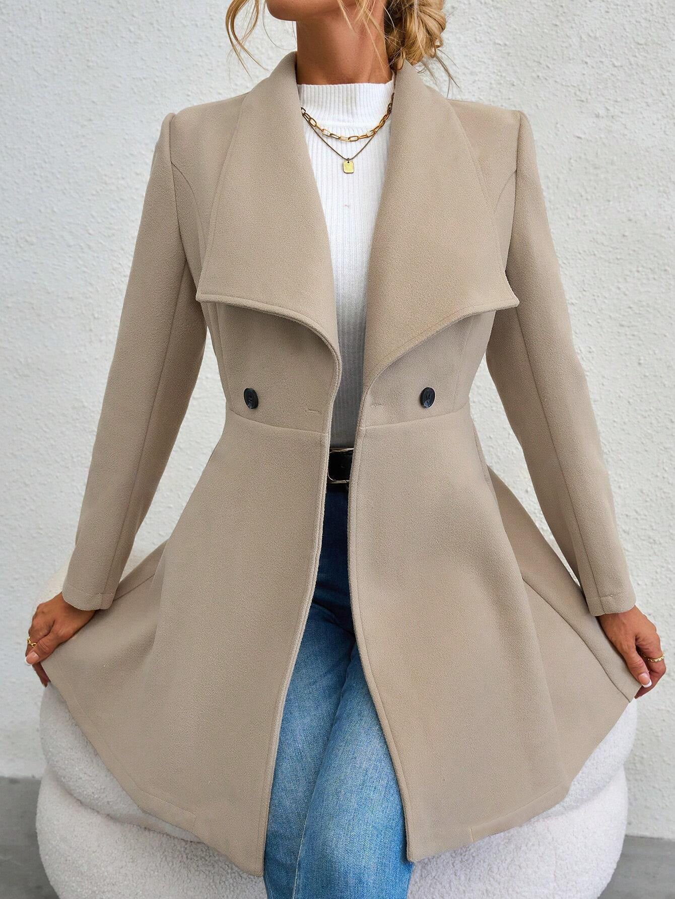 Shawl Collar Single-Breasted Overcoat