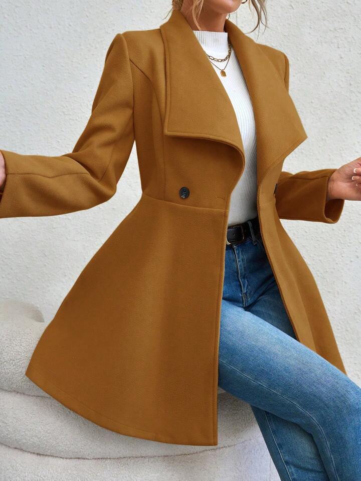 Women Double -Breasted Overcoat