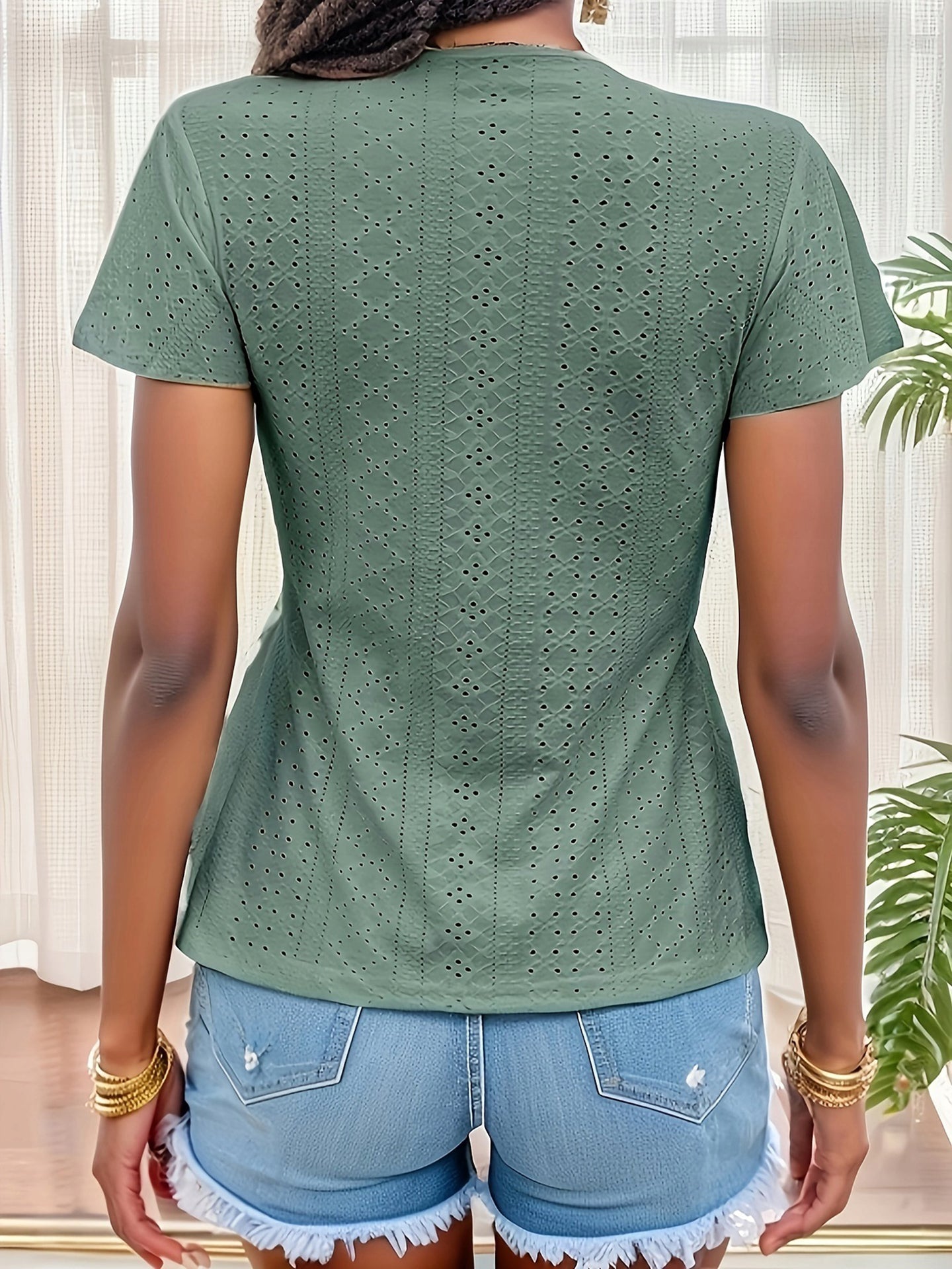 Women Net Peplum Top