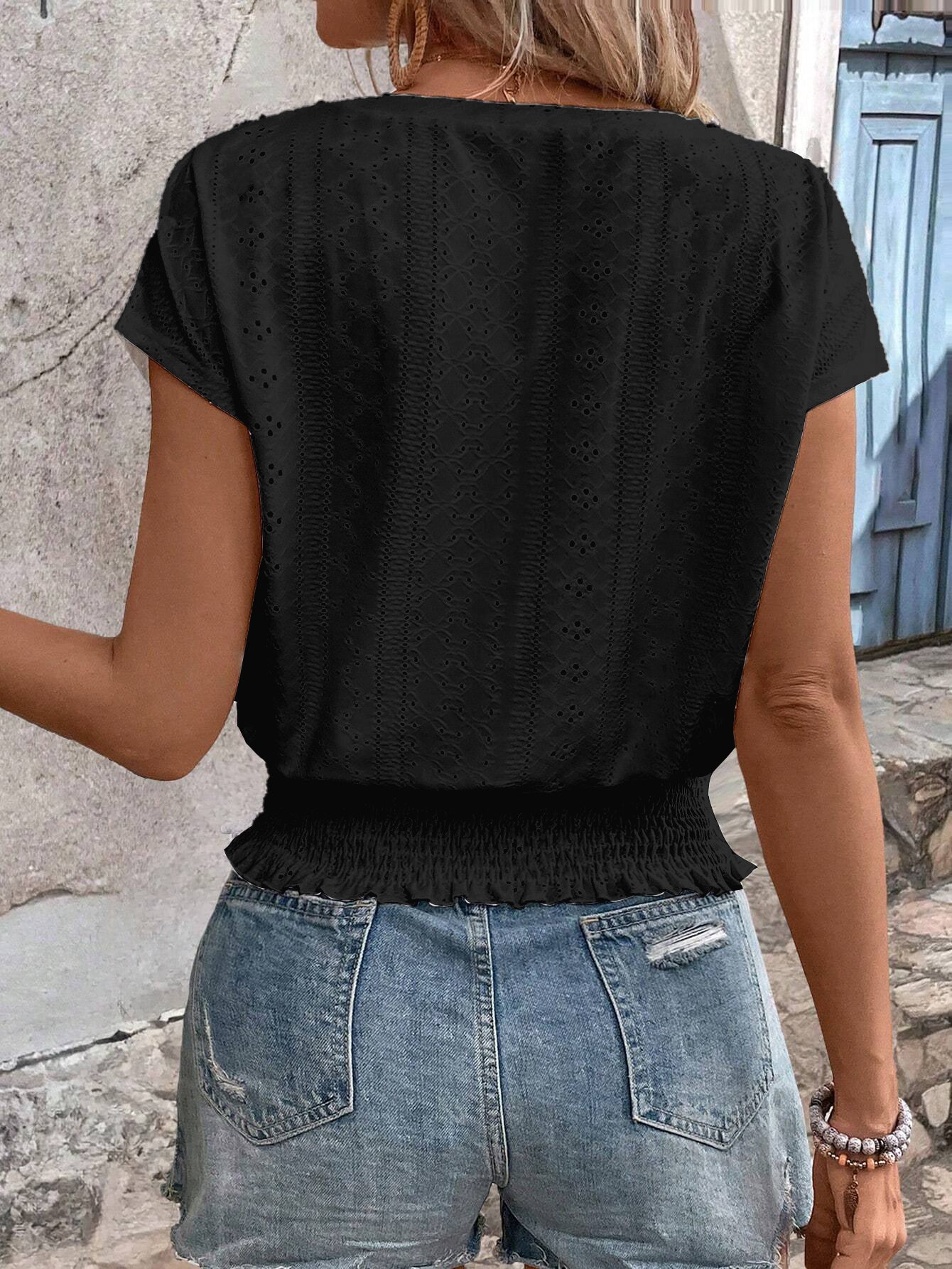 Women Flutter Sleeve Chiffon Top