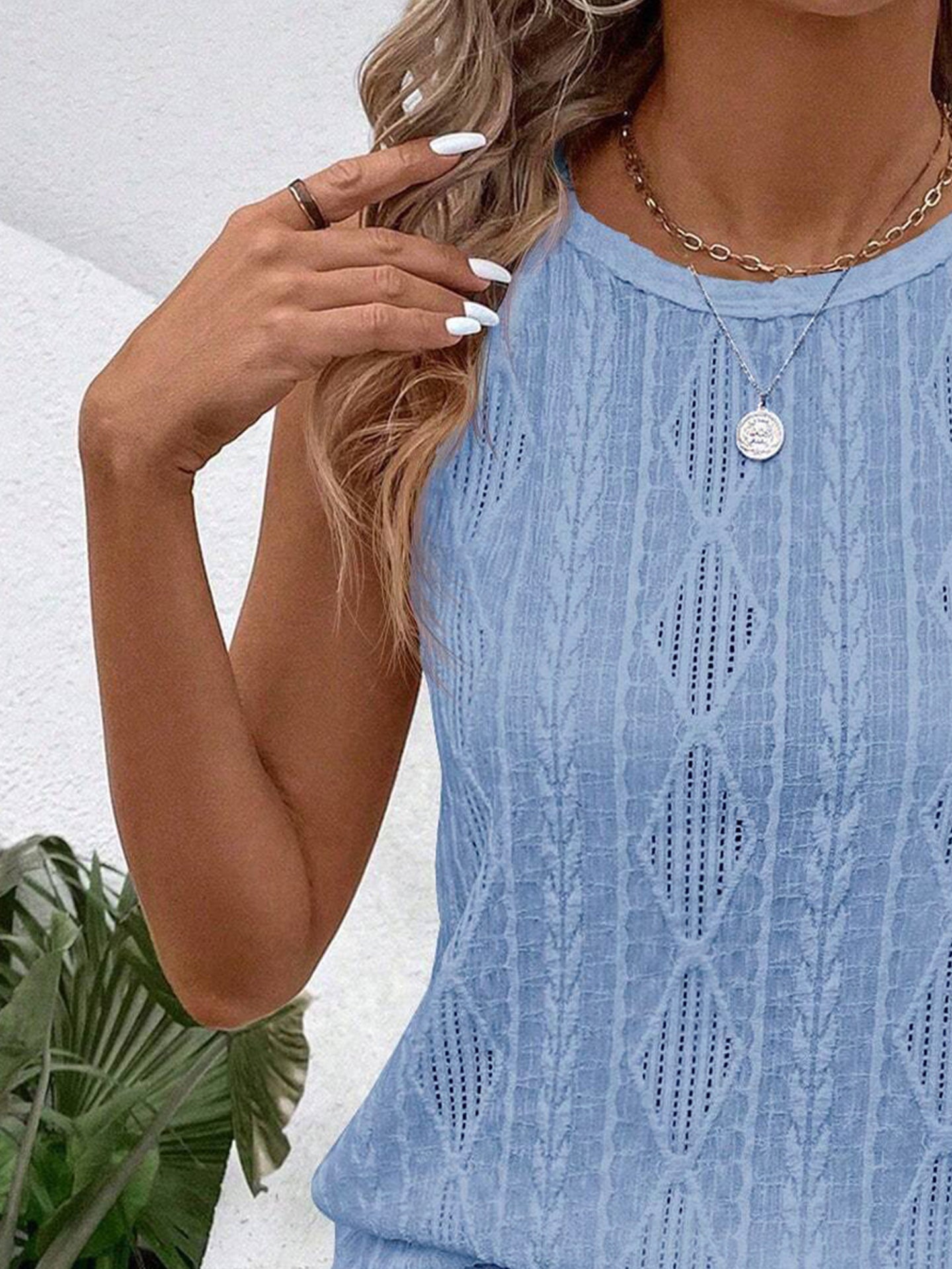 Women Geometric Printed Crochet A-LineTop