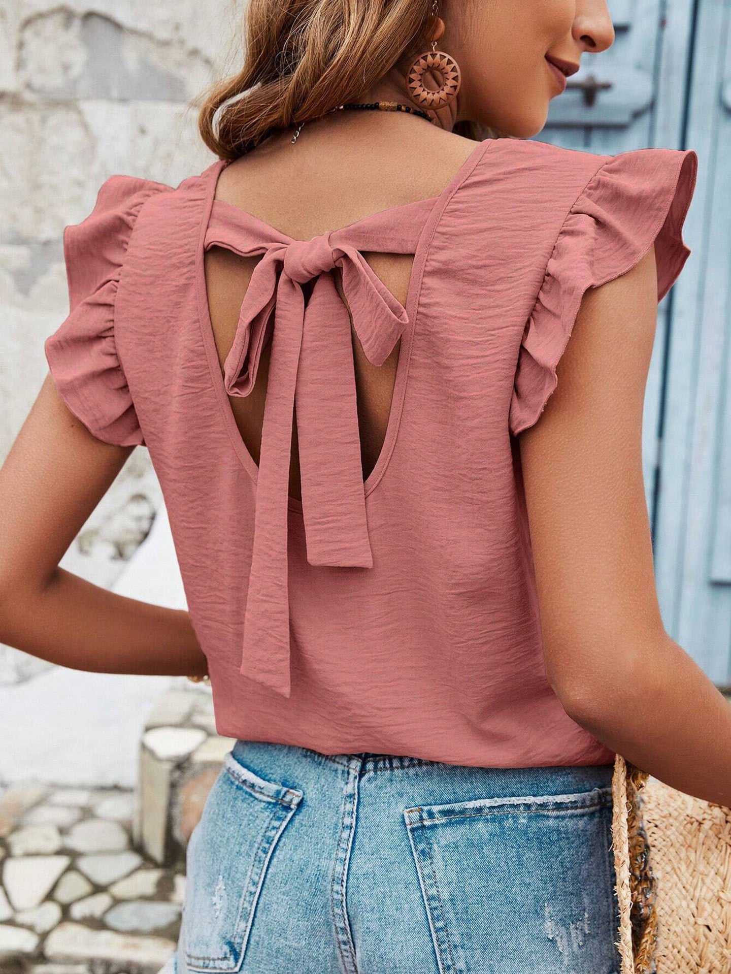 Flutter Sleeve Crepe Regular Top