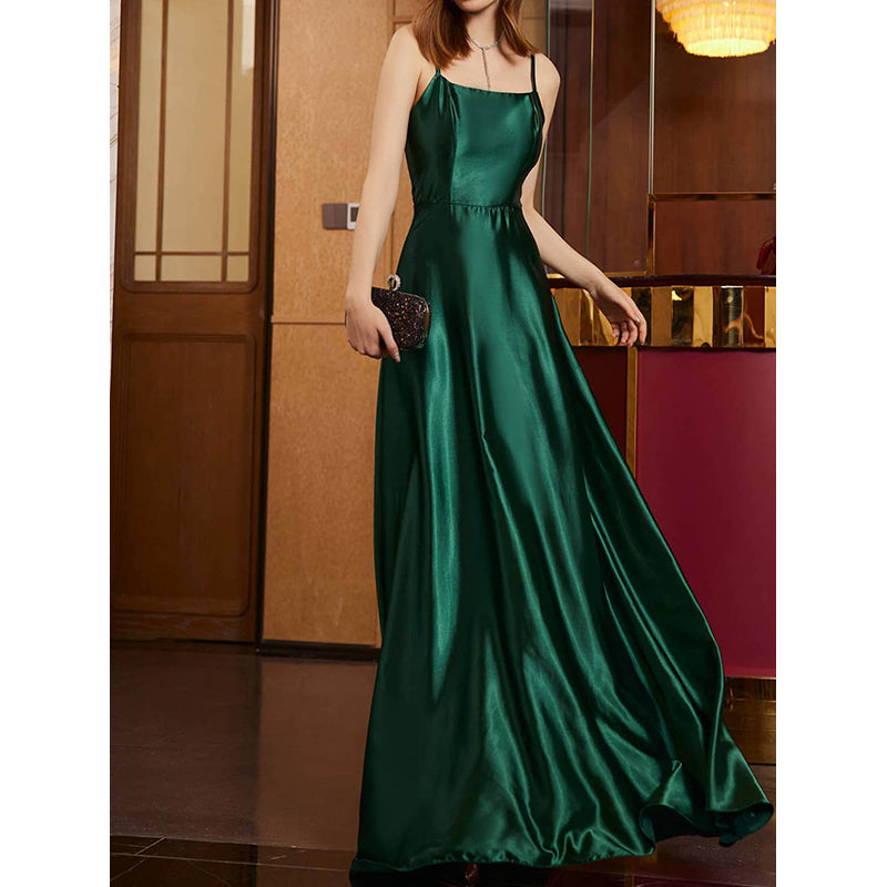 Green A-Line Maxi Dress