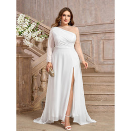 One Shoulder Fit & Flare Maxi Dress