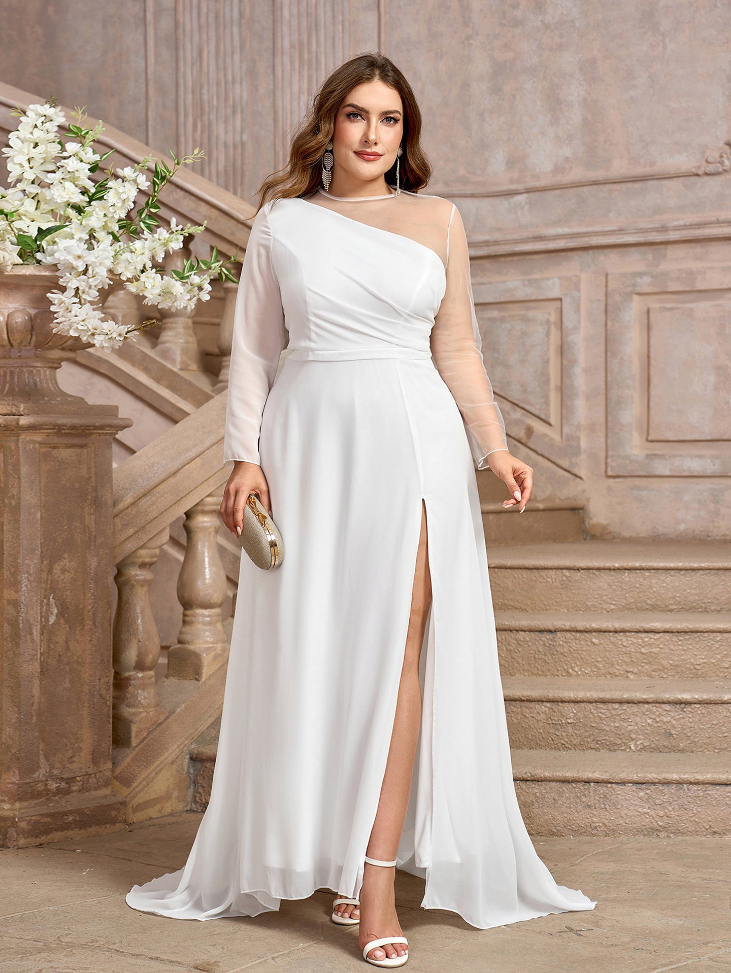 One Shoulder Fit & Flare Maxi Dress