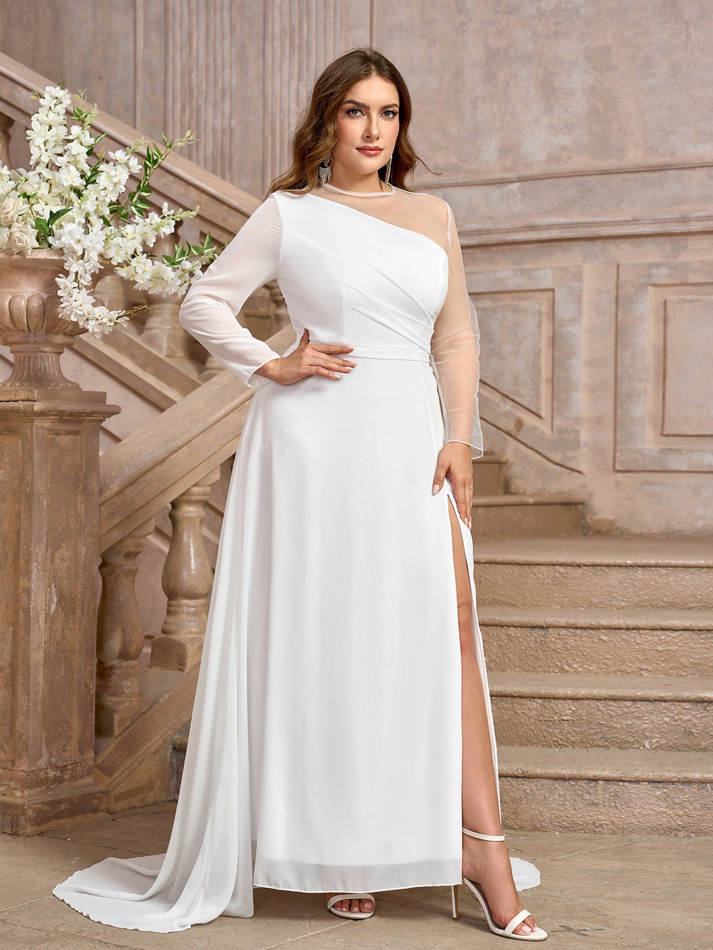 One Shoulder Fit & Flare Maxi Dress