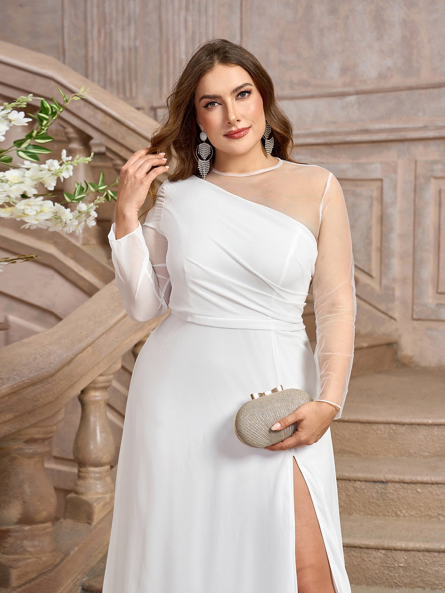 One Shoulder Fit & Flare Maxi Dress