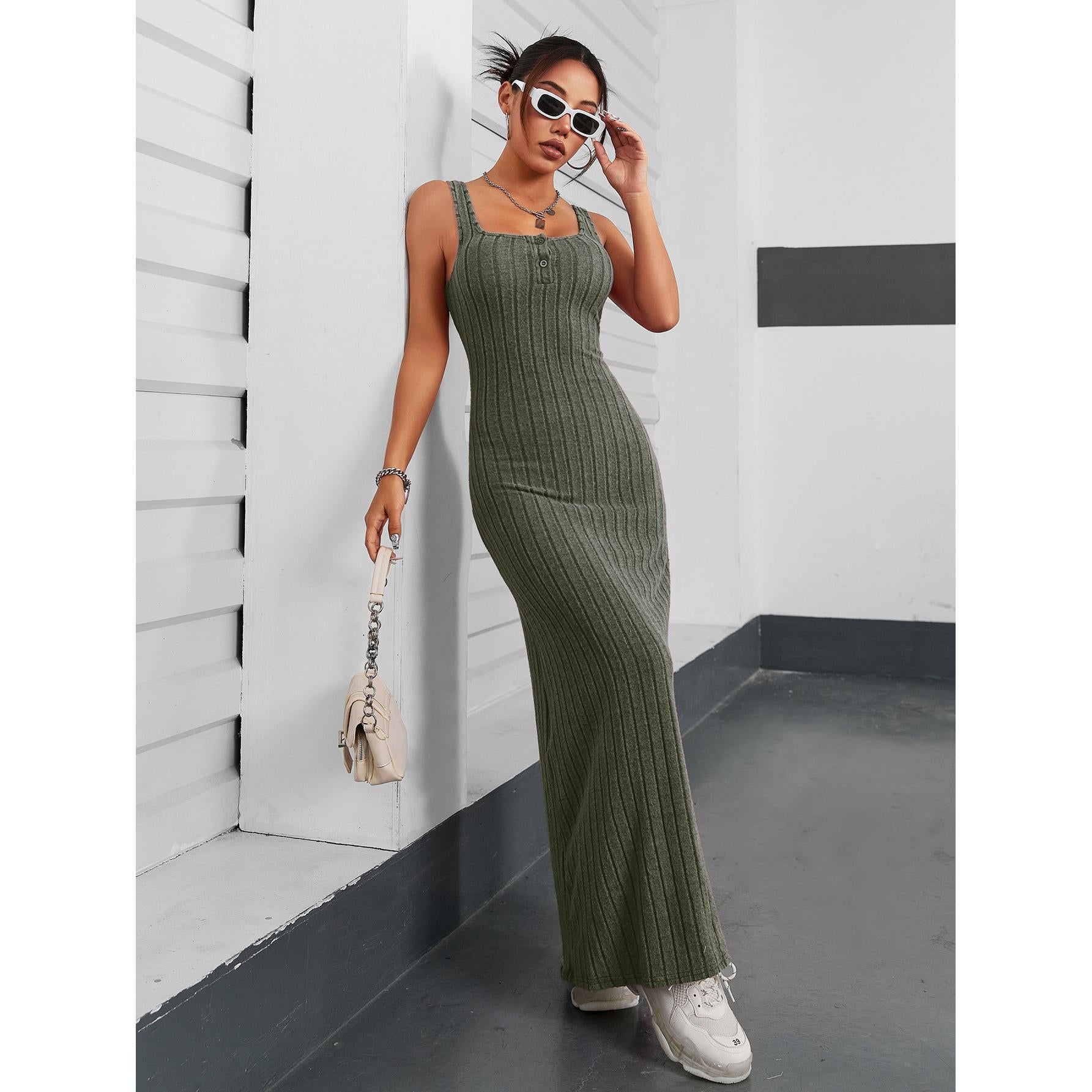 Choker Neck Bodycon Maxi Dress