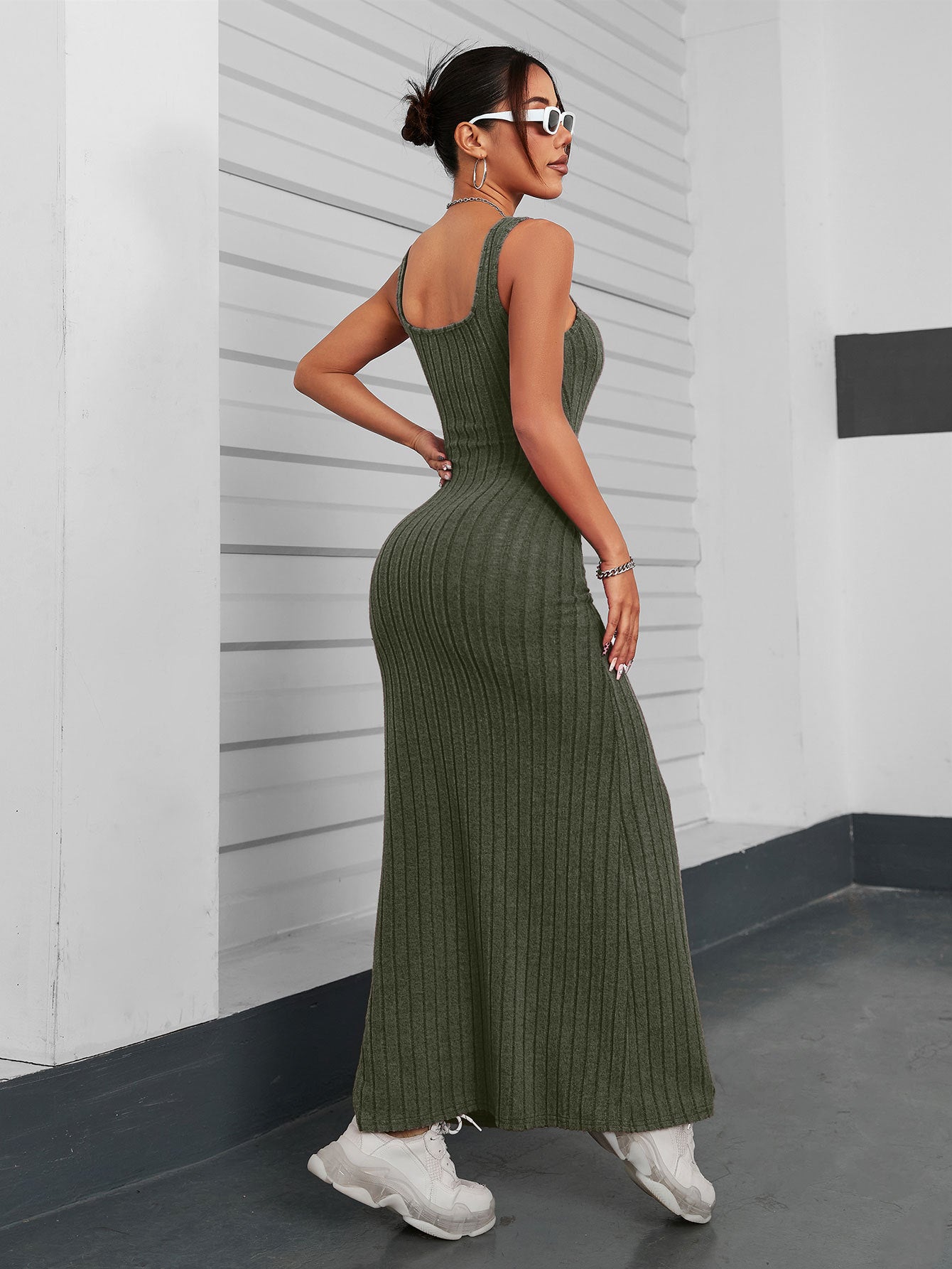 Choker Neck Bodycon Maxi Dress