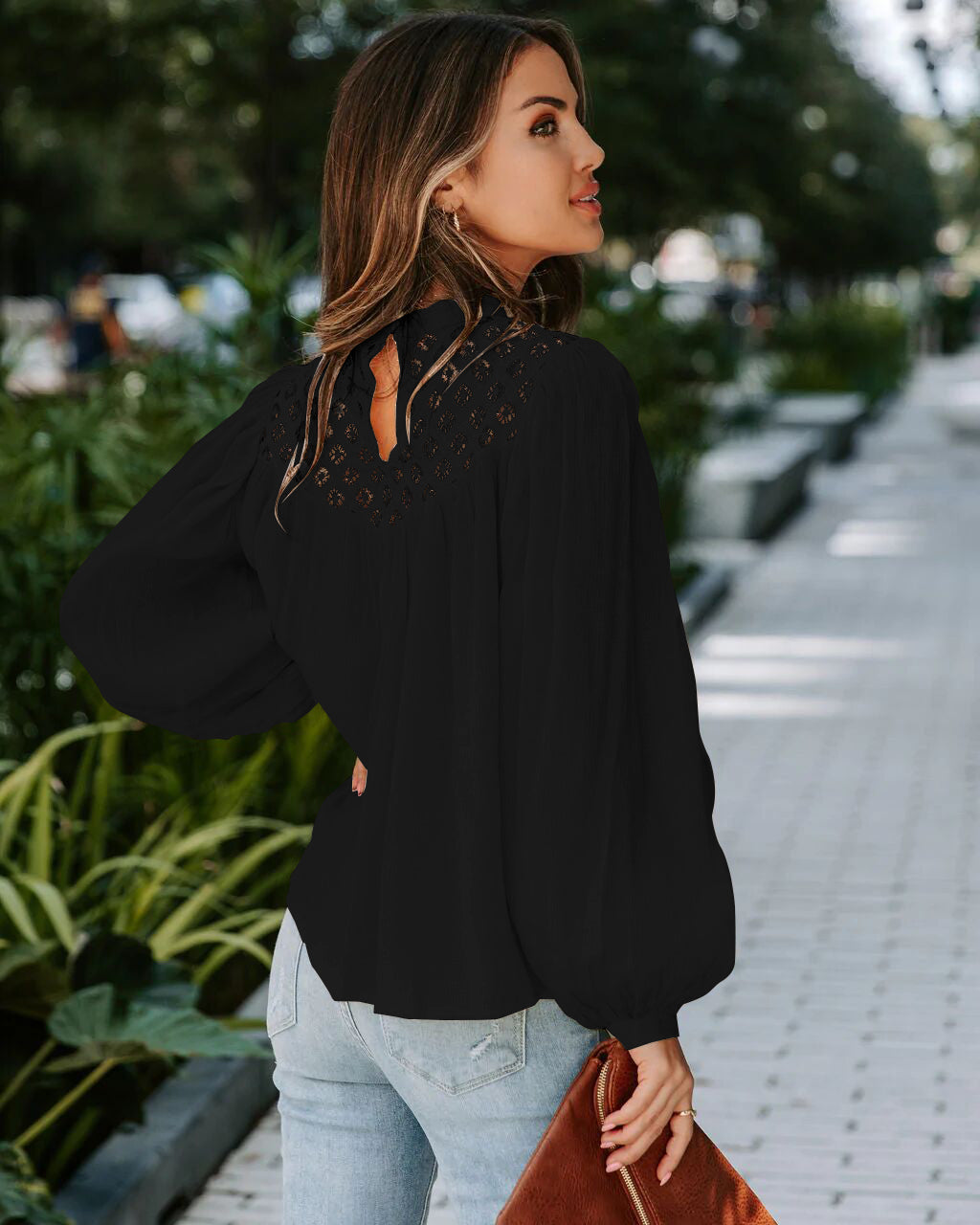 Black Blouson Top