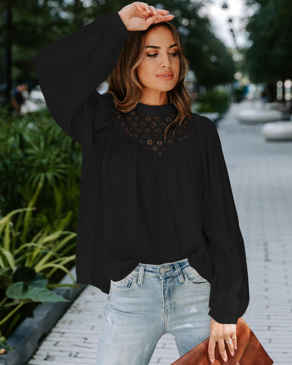 Black Blouson Top