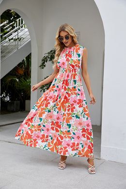 Floral Printed Sleeveless Maxi Dress