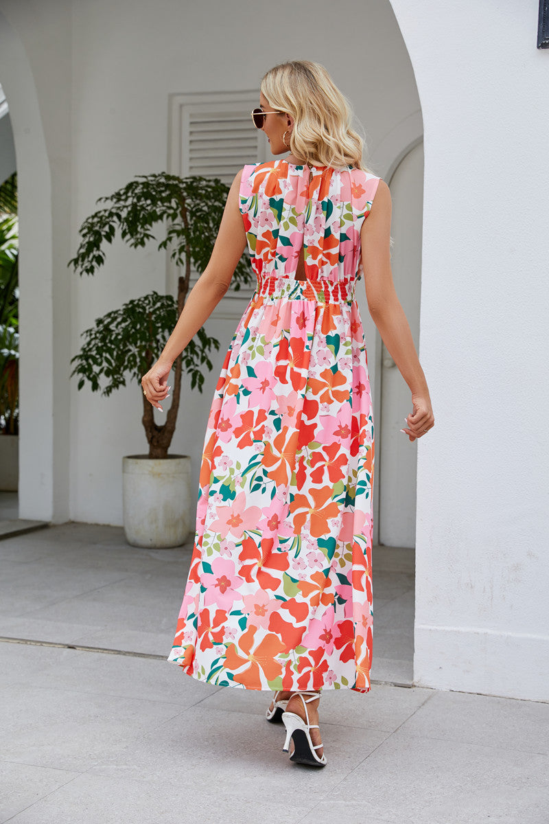 Floral Printed Sleeveless Maxi Dress