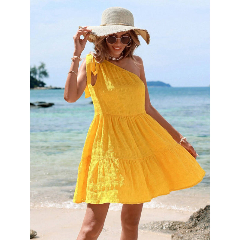 One Shoulder Fit & Flare Dress