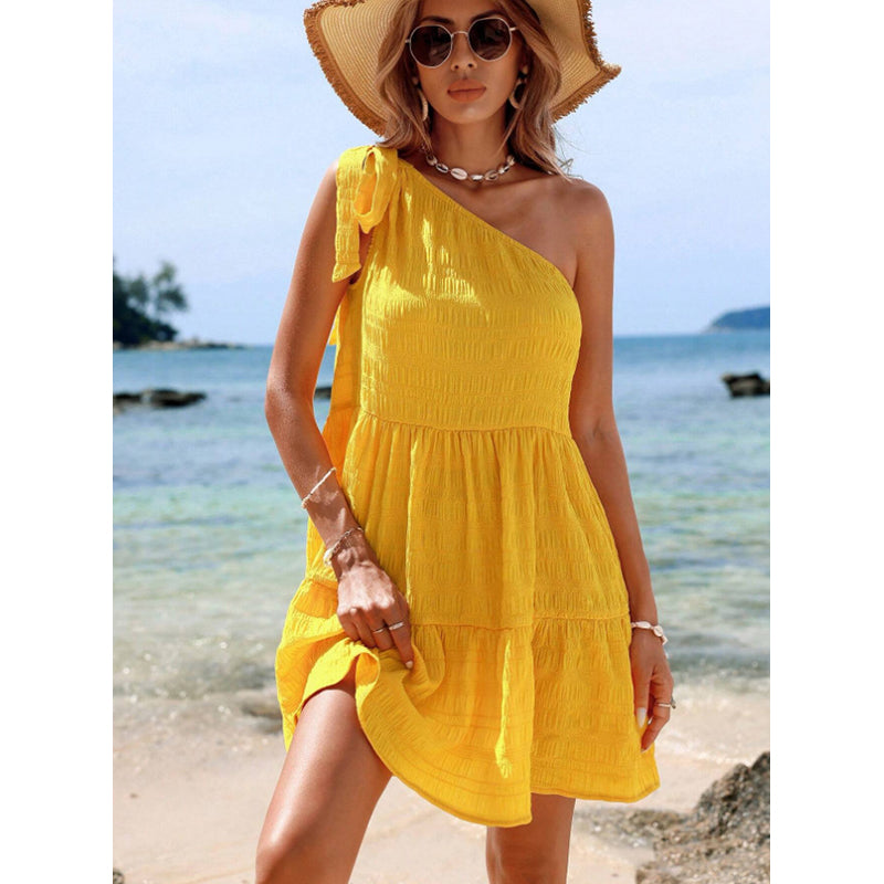 One Shoulder Fit & Flare Dress