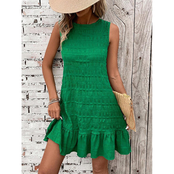 Round Neck Sleeveless Layered A-Line Dress