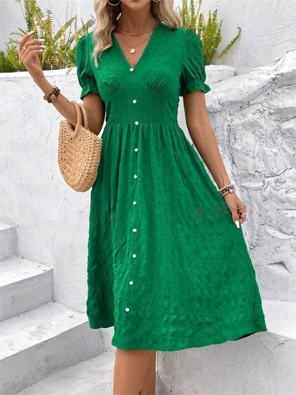 Women Green Midi Dress