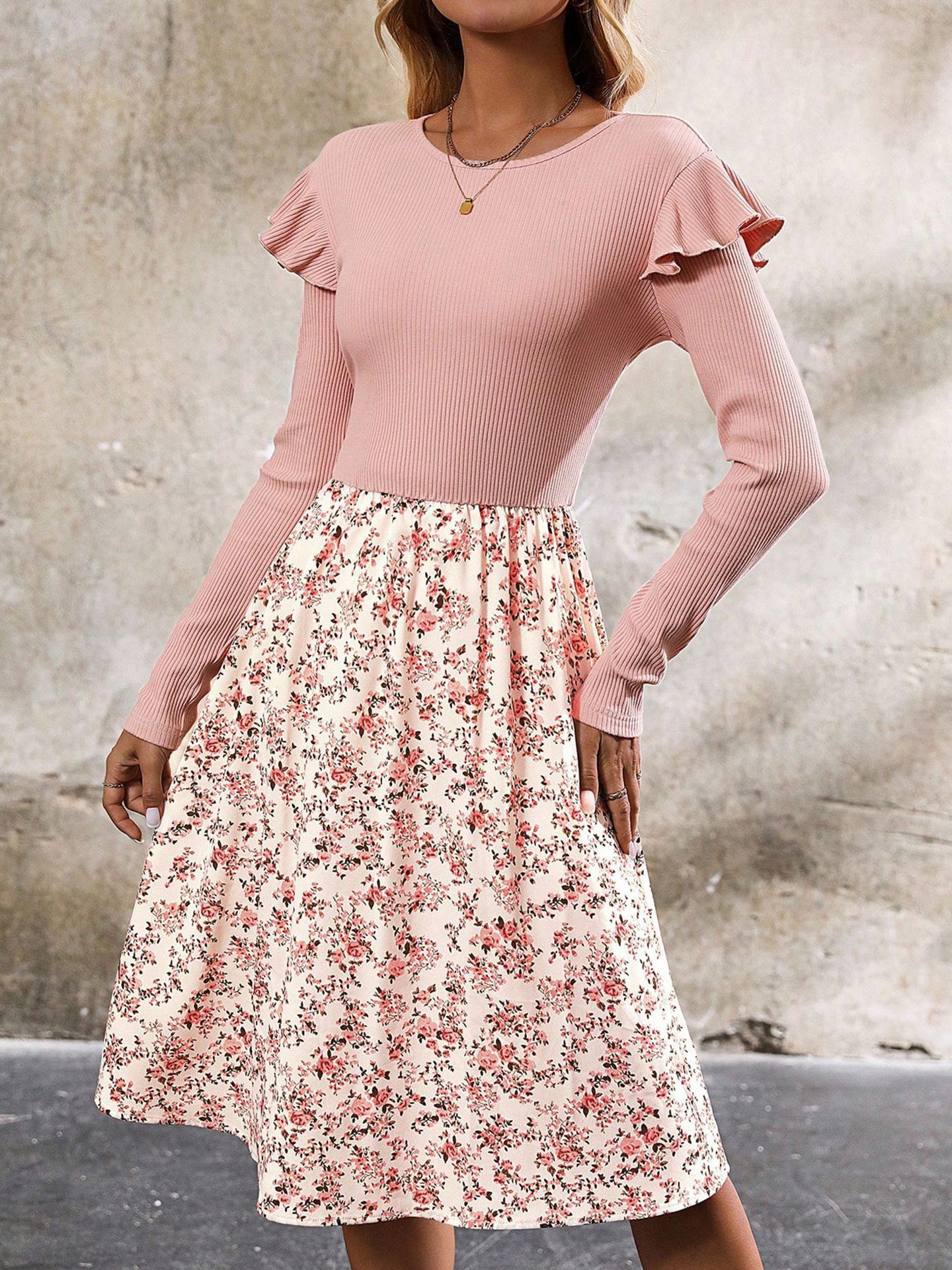 Floral Printed A-Line Dress