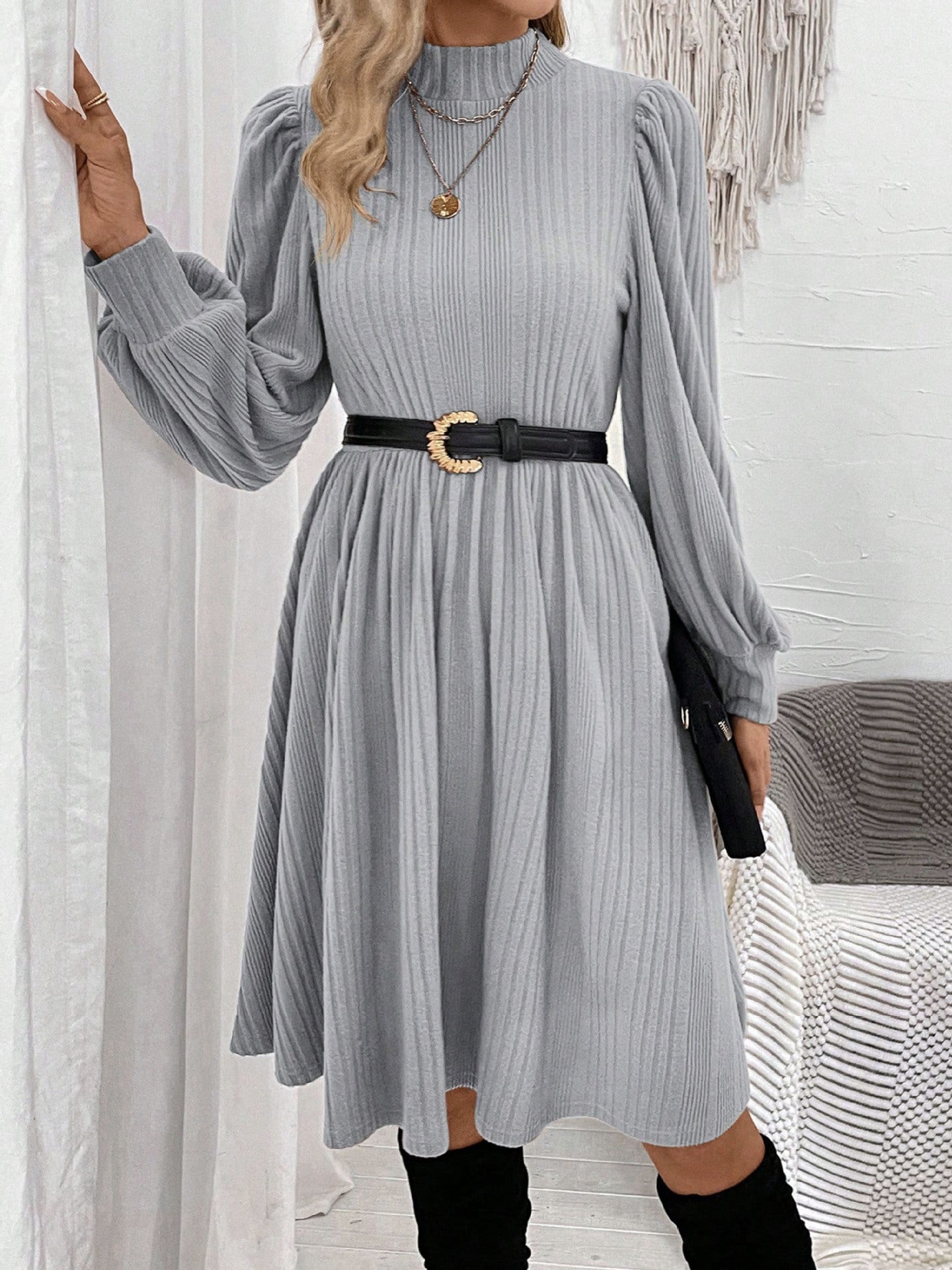 Jacquard Fit & Flare Dress