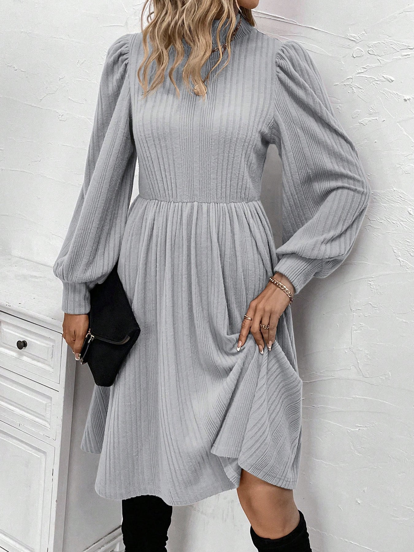 Jacquard Fit & Flare Dress