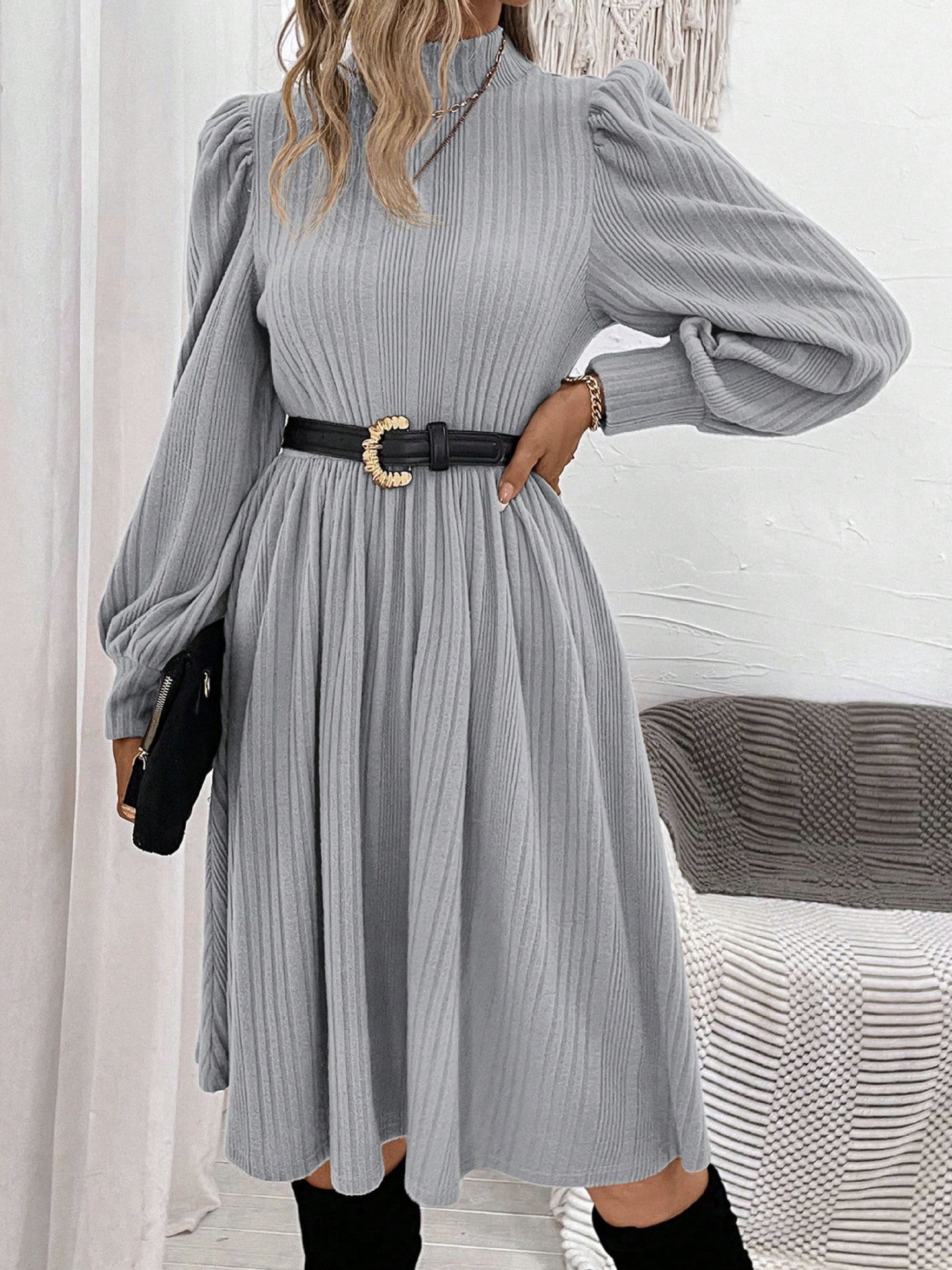 Jacquard Fit & Flare Dress