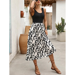 Floral Printed Georgette Fit & Flare Midi Dress