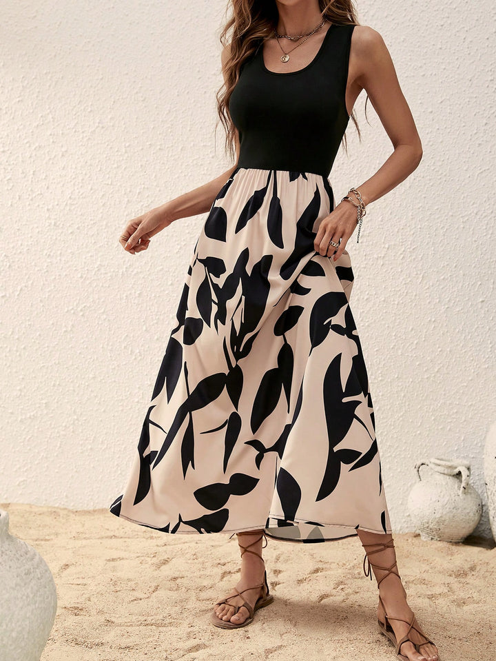 Print A-Line Midi Dress