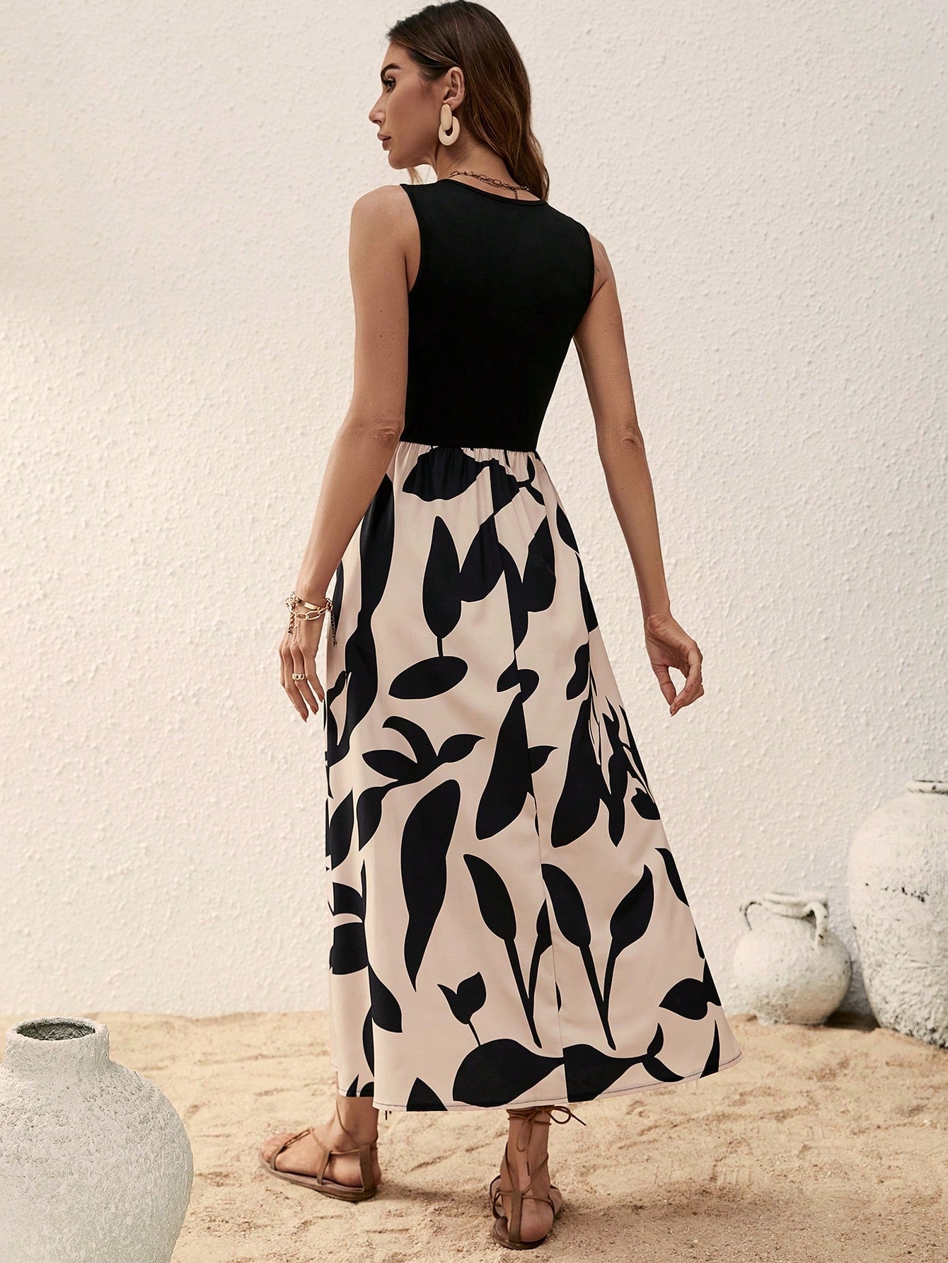 Print A-Line Midi Dress