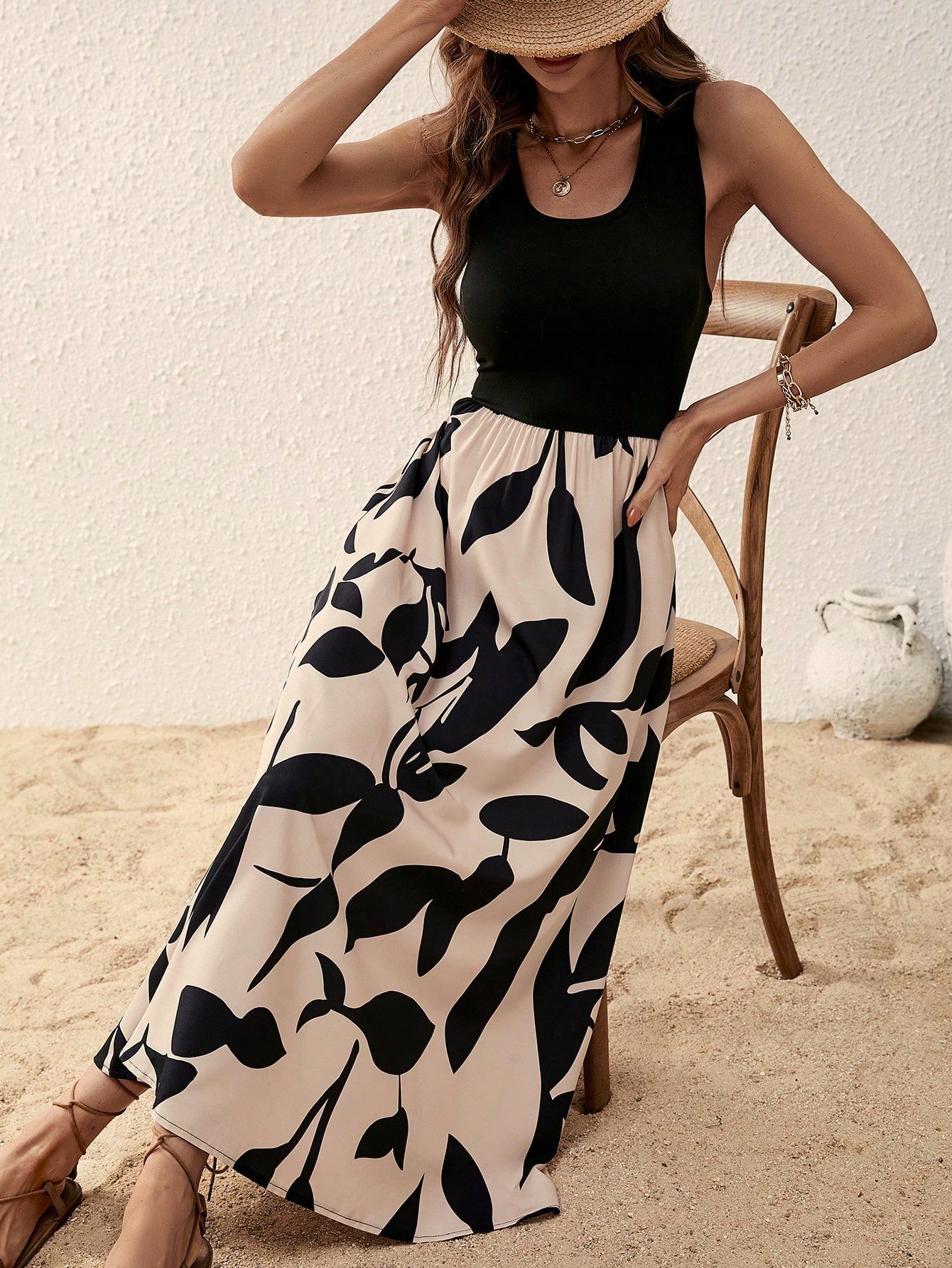 Print A-Line Midi Dress