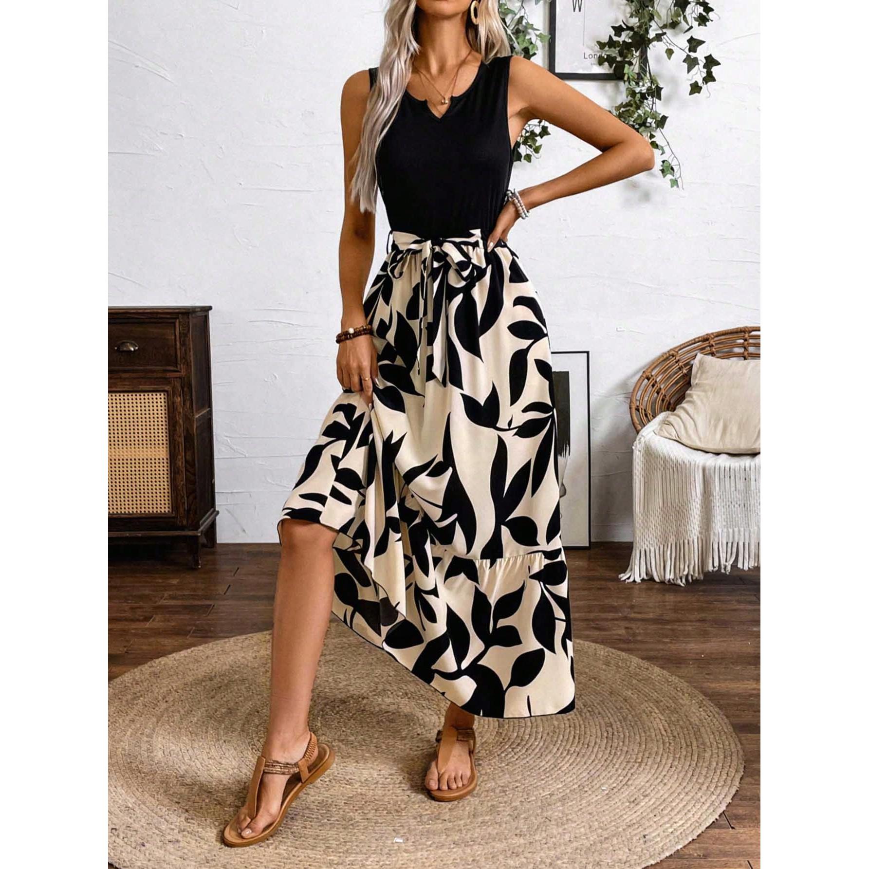 Print A-Line Midi Dress