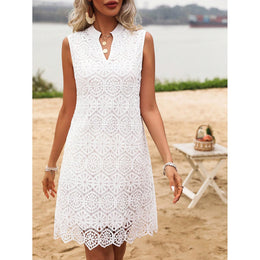 Geometric Net A-Line Dress