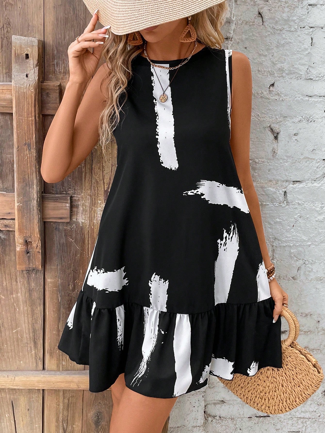 Print A-Line Dress