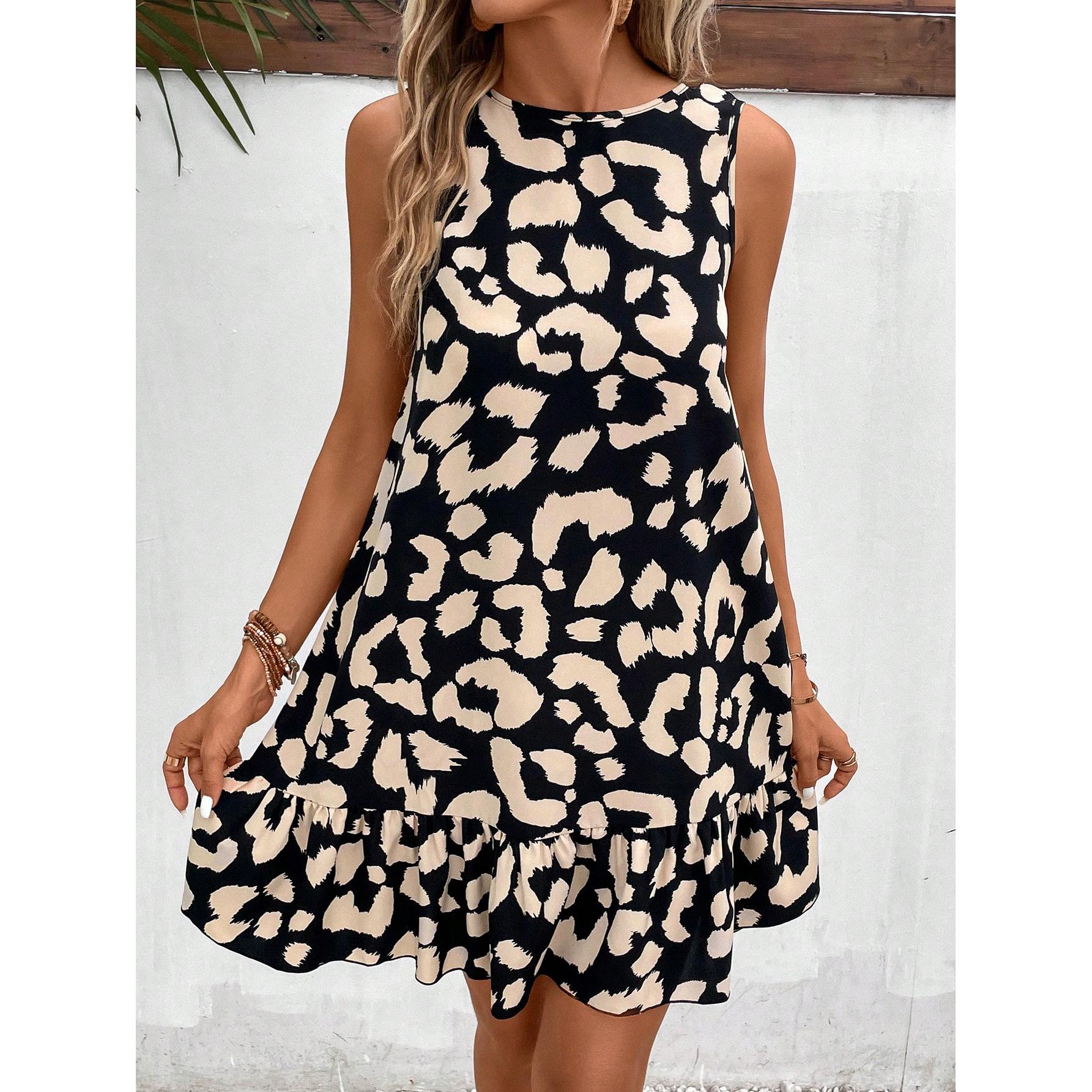 StyleCast Animal Print Ruffled Mini Dress