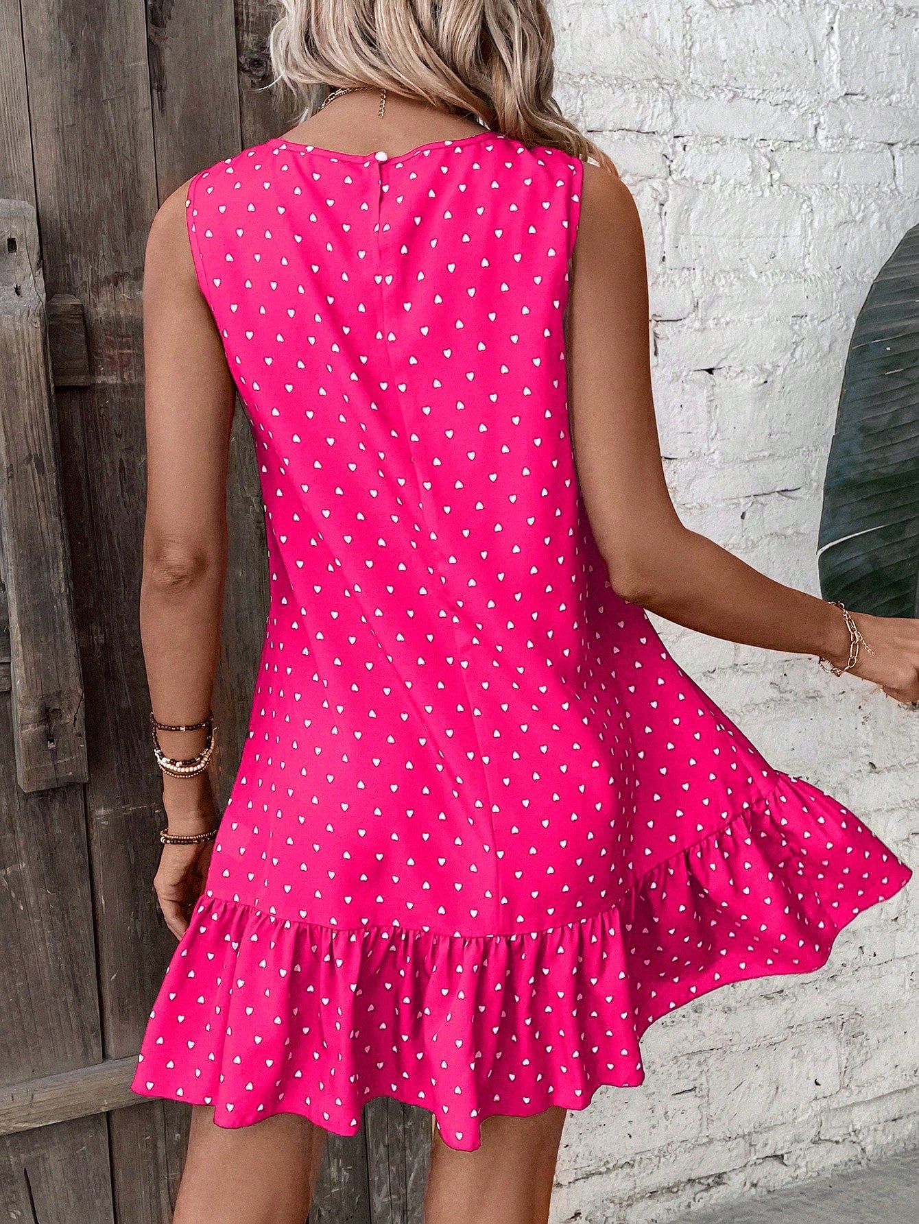 Print Chiffon Fit & Flare Dress