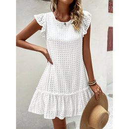 Puff Sleeve Ruffled A-Line Dress