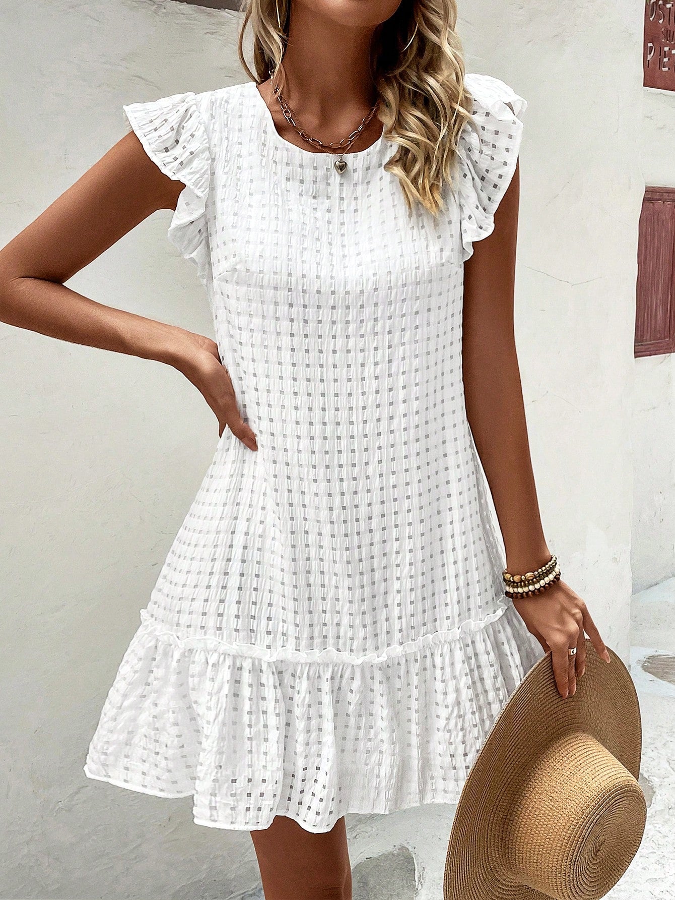 Puff Sleeve Ruffled A-Line Dress