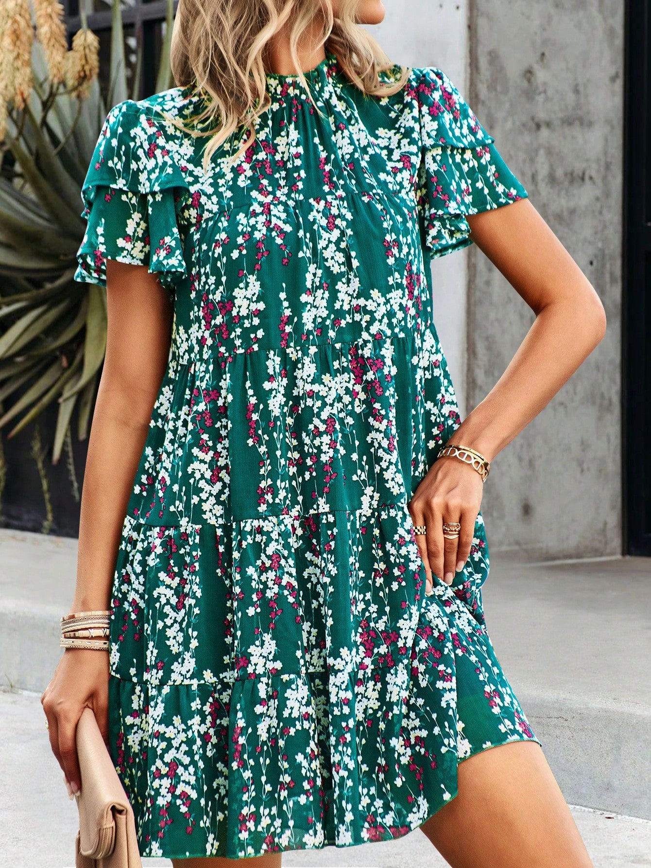 Floral Print A-Line Mini Dress