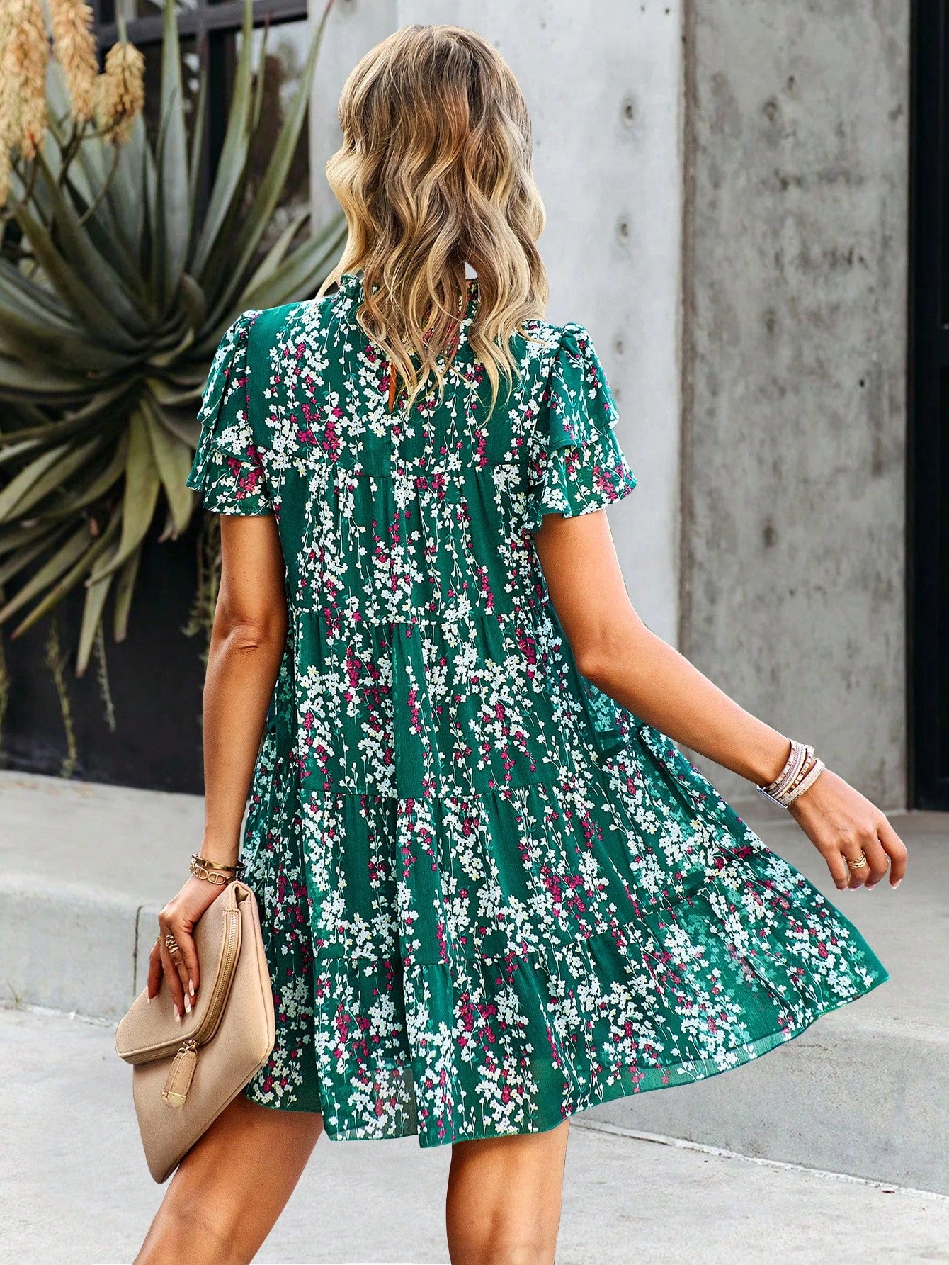 Floral Print A-Line Mini Dress