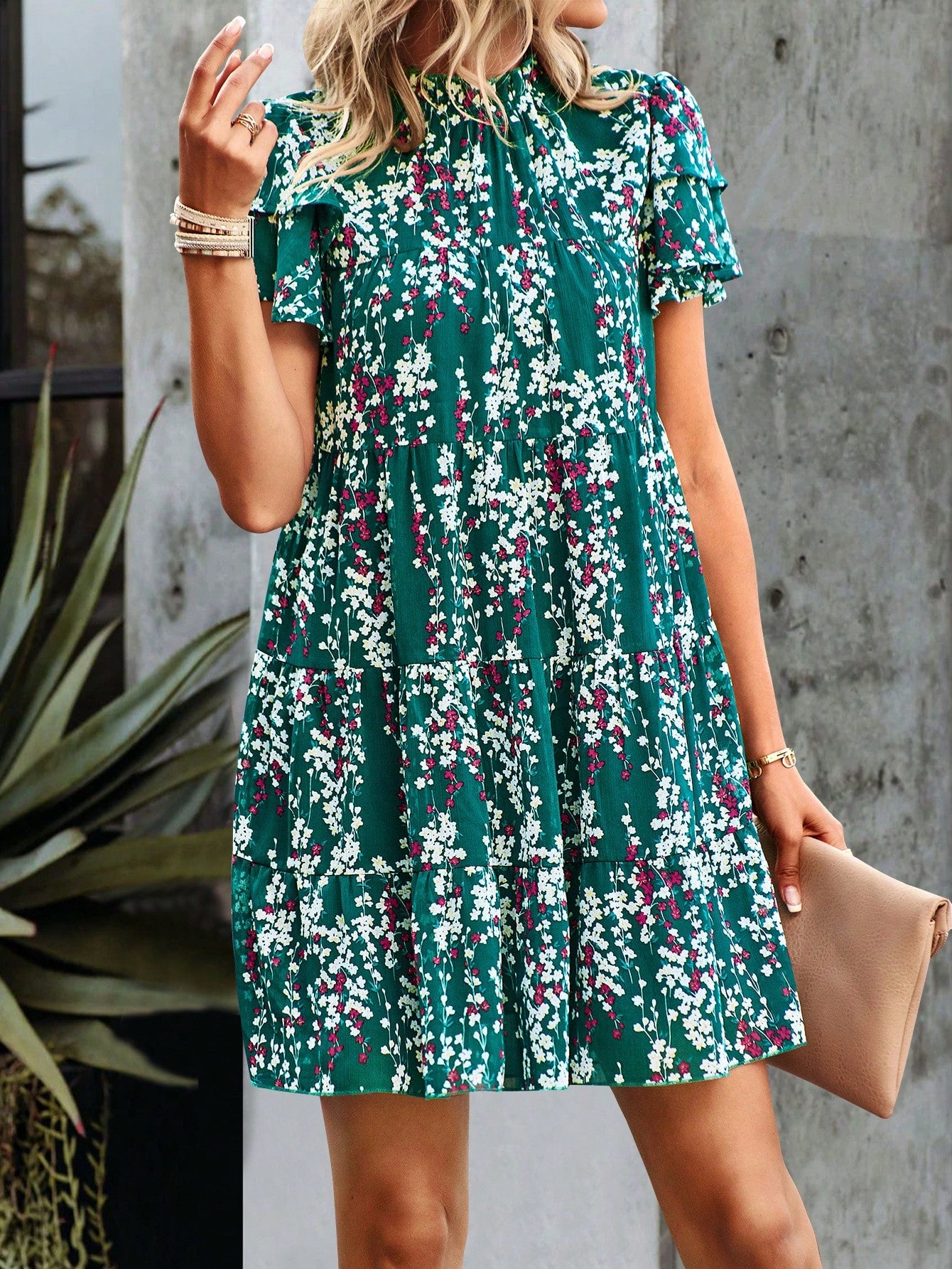 Floral Print A-Line Mini Dress