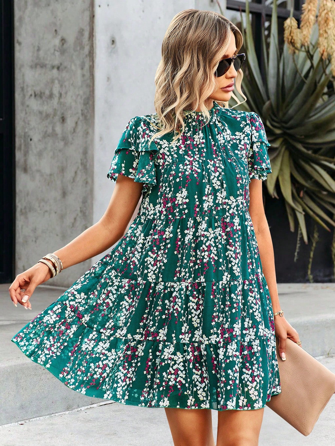 Floral Print A-Line Mini Dress