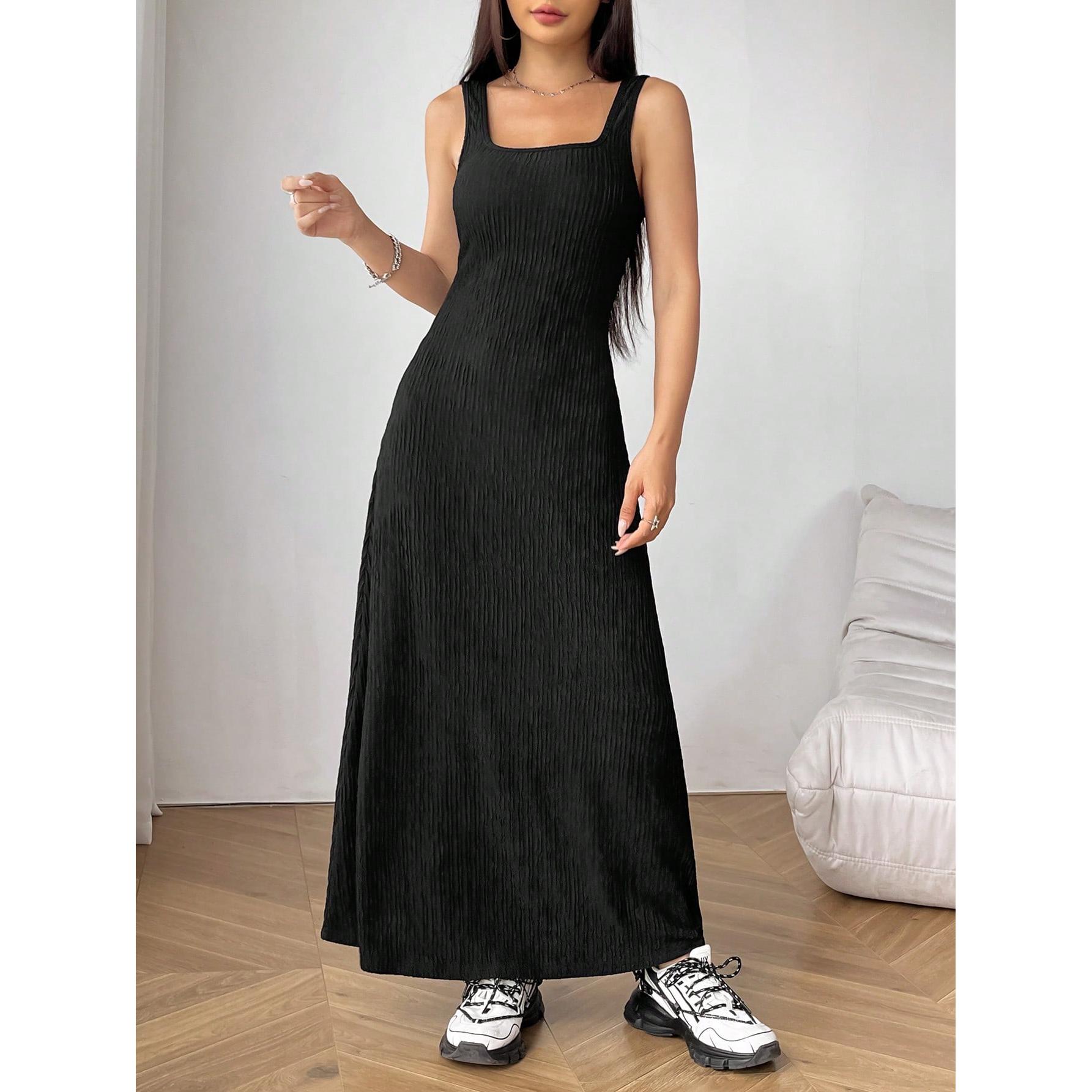 Choker Neck A-Line Midi Dress